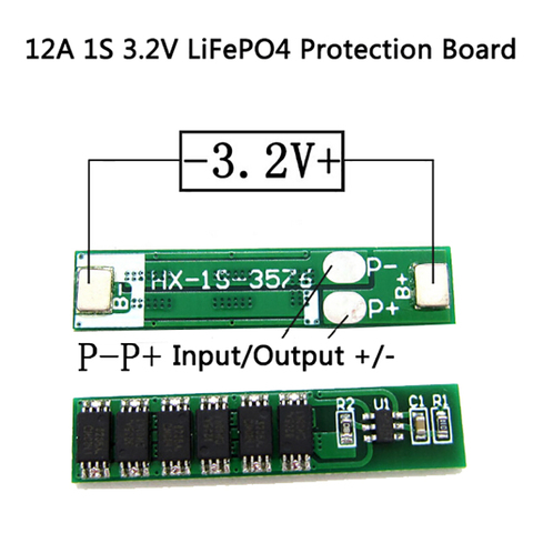 New 1PC 12A 1S 3.2V LiFePO4 Lithium Iron Phosphate Battery Input Ouput Protection Board Wholesale ► Photo 1/6