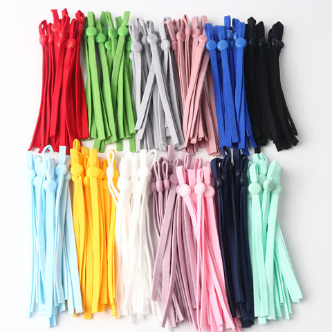 50Pcs Mask Elastic Band Color Elastic Adjustable Mask Silicone Buckle Soft Rubber Non-slip Sewing Accessories Material 11-12CM ► Photo 1/6