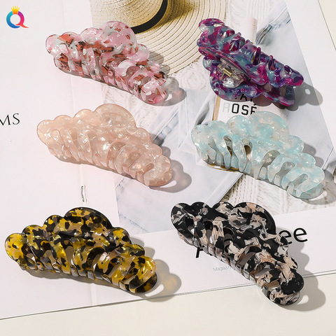 Korean Acetate Marble Leopard Hair Clips Girls Hairpins Crab Claws Jaw Clamp Hair Accessories for Women Banana Grips Slid 2022 ► Photo 1/6