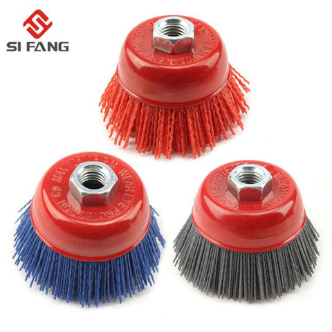 1-3pcs 100mm Cup Nylon Abrasive Brush Wheel M14 X 3inch Pile Polymer-abrasive For Angle Grinder Tool 80/120/240# ► Photo 1/6