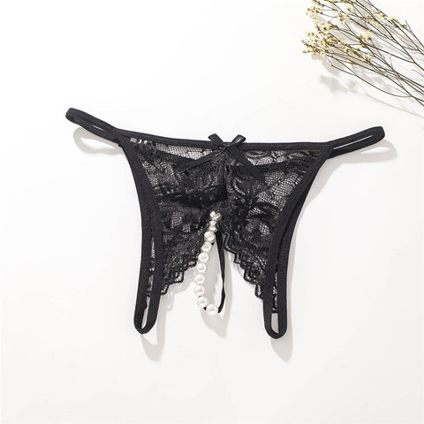 3 SIZE M L XL Hot Erotic Sexy Panties Open Crotch With Pearl Porn Lace Thongs And G Strings Underwear Women Sexy Lingerie ► Photo 1/6