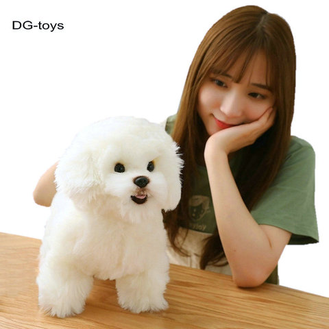 Simulation Bichon Frise Plush dog Toy Super Cute Likelife Pomeranian Stuffed Animals Birthday Puppy Pets toys for pet lovers ► Photo 1/6