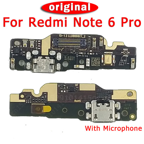 Original Charging Port For Xiaomi Redmi Note 6 Pro Charge Board USB Plug PCB Dock Connector Flex Cable Replacement Spare Parts ► Photo 1/3