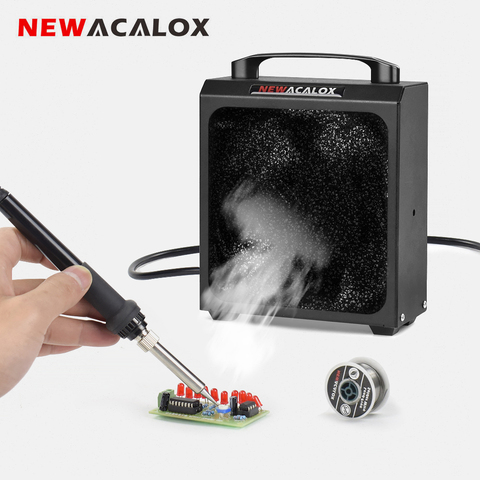 NEWACALOX Solder Smoke Absorber Remover Fume Extractor Smoke Prevention Absorber 30W EU/US Smoking Device Air Filter Fan ► Photo 1/6