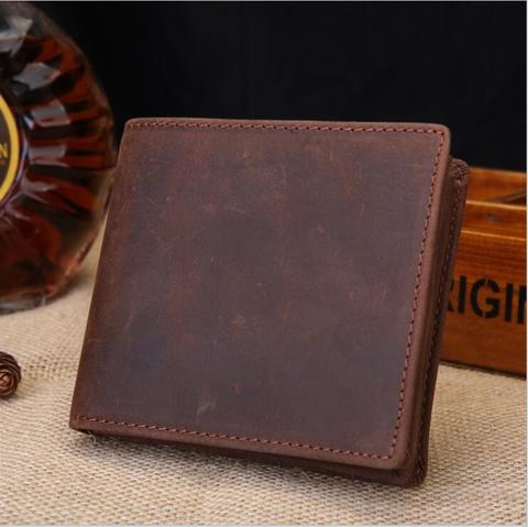 MAHEU Classic Vintage Men Wallet Genuine Leather Short Purse Wallet Men Small Slim Coin Purse Bifold Carteira Pocket Male Wallet ► Photo 1/6