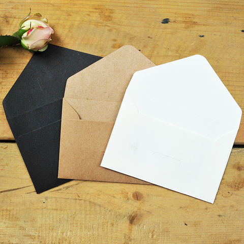 20PCS Kraft Blank Mini Paper Envelope Kraft White Black Paper