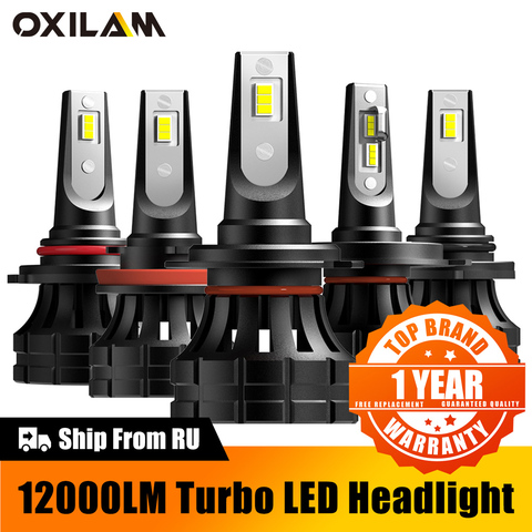 12000LM Car Headlight Bulbs LED H7 H4 9003 Hi/Lo H11 H8 9012 HIR2 HB3 HB4 Mini Automobiles Headlamp Auto Lamp Turbo 12V 6000K ► Photo 1/6