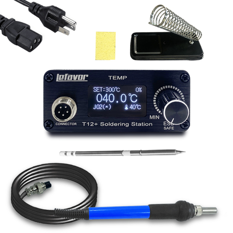 Lefavor T12+ Soldering Iron  Station1.3inch OLED Multi-function Portable Bga Rework Station with Soldering Tips Welding Tools ► Photo 1/6