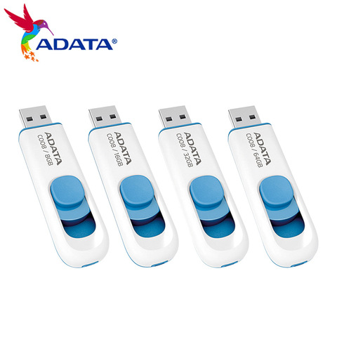 Original ADATA USB 2.0 Retractable Flash Drive C008 64GB 32GB 16GB 8GB Memory Stick USB Pendrive For Computer ► Photo 1/6
