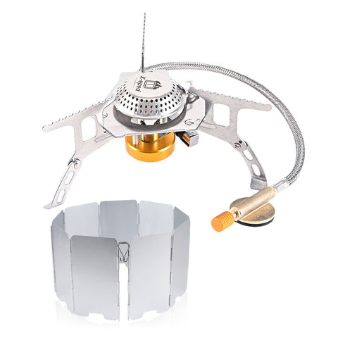 X-eped Camping Gas Stove With Aluminum Alloy Wind Shield Portable Folding Outdoor Backpacking Stove Tourist Equipment ► Photo 1/6