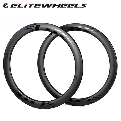 ELITEWHEELS 700c 60mm Cyclocross Road Disc Carbon Rim Tubeless Clincher Tubular UD Matte Finish 27/25mm Width For Bicycle Wheels ► Photo 1/6