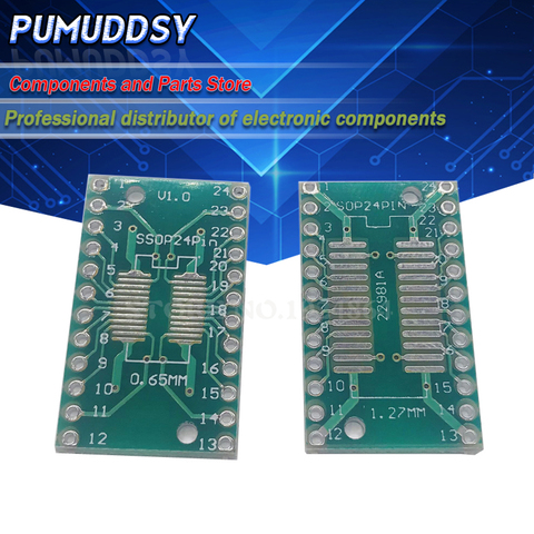 10PCS SOP24 SSOP24 TSSOP24 to DIP24 PCB Pinboard SMD To DIP 0.65mm/1.27mm to 2.54mm DIP Pin Pitch PCB Board Converter Socket ► Photo 1/3