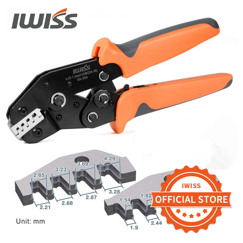 IWISS SN-58B crimping plier Ratchet Crimper tool 0.25-1.5mm²AWG24-16 for Dupont,TE,JST,Molex Terminal Wire-electrode cutting die ► Photo 1/6