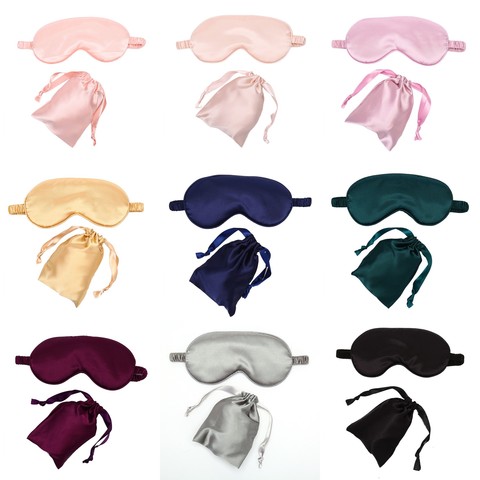 Imitated Silk Sleep Eye Mask Travel Eyepatch Nap Eye Patch Rest Blindfold Eye Cover Sleeping Mask Night Eyeshade Multi style ► Photo 1/6