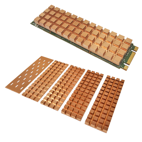 Pure Copper Heatsink Cooler Heat Sink Thermal Conductive Adhesive for M.2 NGFF 2280 PCI-E NVME SSD 70x20x0.5/1.5/2/3/4MM ► Photo 1/5