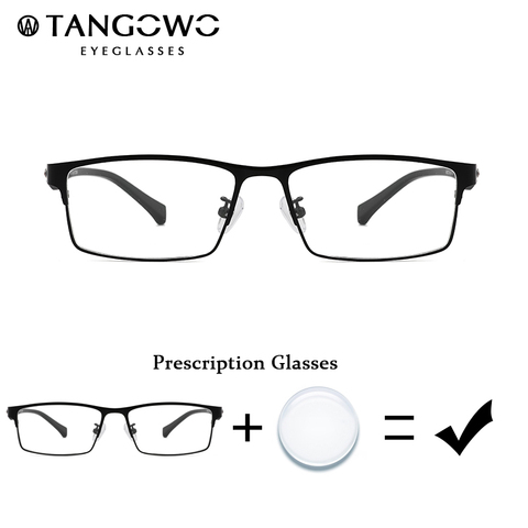TANGOWO Male Prescription Eyeglasses Grade Glass Degree Eyewear Alloy+TR90 Glasses Frame Mens Myopia Glasses Optical Eyeglasses ► Photo 1/1