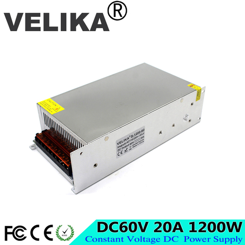 Adjustable DC60V Power Supply Switch 20A 1200W Led Driver Transformer 110 220V AC-DC 60V SMPS for Industry Mechanical Equipment ► Photo 1/6