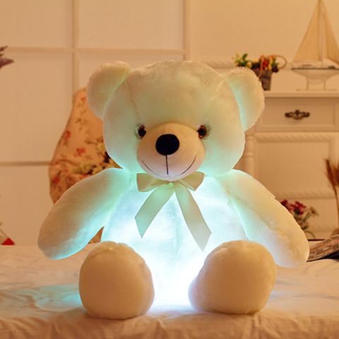 30cm/50cm Cute Plush Toy Creative Light Up LED Bear Stuffed Animals Colorful Glowing Christmas Birthday New Year  Gift for Kids ► Photo 1/6