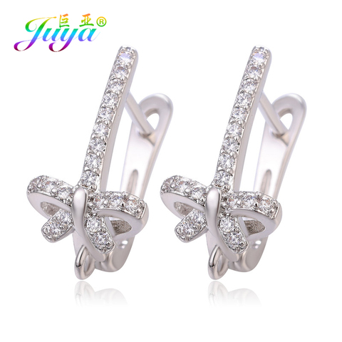 Juya DIY Cubic Zirconia Earwire Earring Hooks & Clasps Accessories For Women Fashion Dangle Earrings Making Material ► Photo 1/6