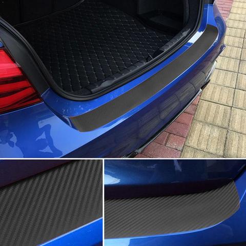 1pcs Universal Car Door Sill Carbon Fiber Sticker Rear Protective Anti Scratch Trunk Film Pedal Kick Guard Strip Protection M4R8 ► Photo 1/6