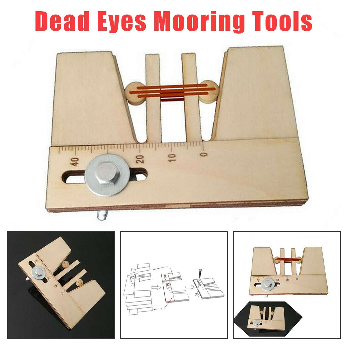 Wooden Dead Eyes Mooring Tools Auxiliary Fix Tool for Wood Ship Model Accessory 