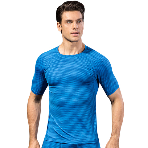 T-shirt Men Compression Quick Dry Sports Shirts Running Gym Fitness Workout  Tops