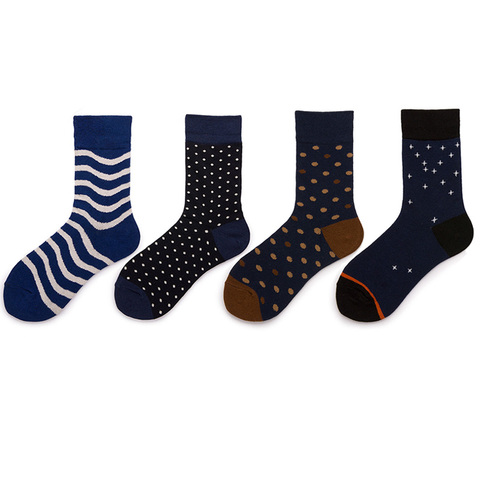 Fashion Dot Cotton Men's Socks Long Stripe Crew Socks Man Business Casual Happy Socks Calcetines Mujer ► Photo 1/6