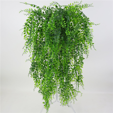 Artificial Plant Vines Wall Hanging Rattan Leaves Branches Garden Bar Home Wedding Decoration Plastic Fake Leaf Green Plant Ivy ► Photo 1/6