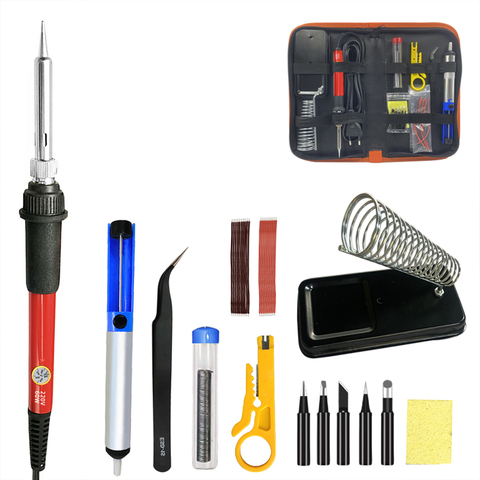 60W Temperature Adjustable  Electric Soldering Iron with Soldering Tips Stand Accessories Welding Solder Iron Kit Repair Tool ► Photo 1/6