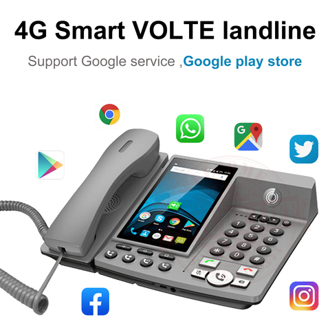 Smart LTE 4G Fixed Wireless landline Android 7.0 with 4G SIM network videophone glob universal elderly WIFI video mobile phone ► Photo 1/5