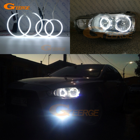 Excellent Ultra bright CCFL Angel Eyes kit Halo Ring For Mitsubishi Lancer X 10 2007-2016 Halogen headlight ► Photo 1/6