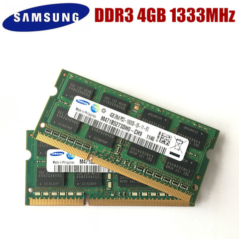 SAMSUNG 4GB 2RX8 PC3-10600S DDR3 1333Mhz  4gb Laptop Memory 4G PC3 10600S 1333MHZ 1.5V Notebook Module SODIMM RAM ► Photo 1/1