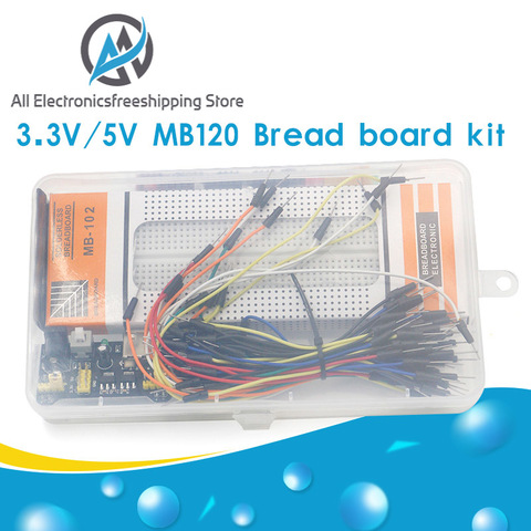 3.3V/5V MB102 Breadboard power module+MB-102 830 points Solderless Prototype Bread board kit +65 Flexible jumper wires ► Photo 1/6