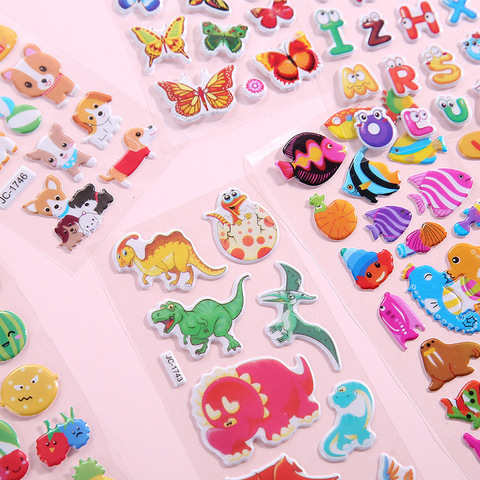 Dropshipping Sticker Kawaii Bubble Stickers Kids DIY Car Accessories Baby Girl Children Boy Toys Puffy Stickers Reward Kids Toys ► Photo 1/6