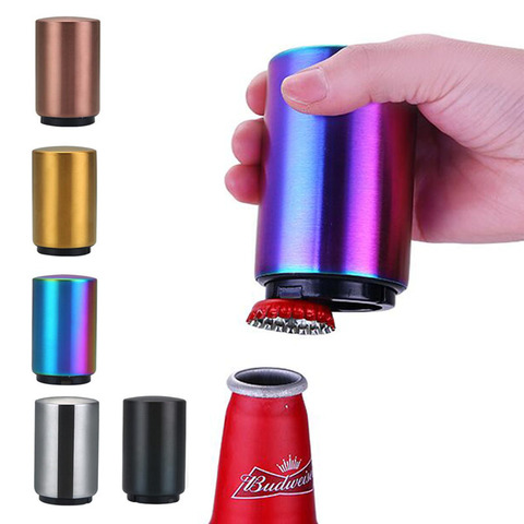 Magnetic Automatic Beer Opener Stainless Steel Bottle Opener Portable Magnet Wine Openers Bar tools Magnetische bier flesopener ► Photo 1/6