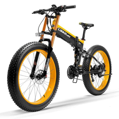 T750Plus Snow Bike 1000W Folding Electric Sand Bike, 48V High Performance Li-ion Battery,5 Level Pedal Assist Sensor Fat Bike ► Photo 1/6