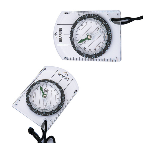 1pc Outdoor Camping Hiking Transparent Plastic Compass Compass Proportional Footprint Travel Military Compass Tools travel kits ► Photo 1/5