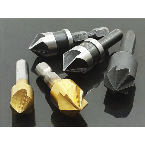 HSS Titanium Countersink Deburring Chamfering Drill 1/4 Hex Shank Taper Hole Cutter Countersunk Head Chamfering Power Tools ► Photo 1/6