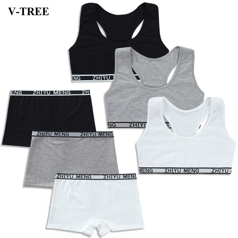 Young Girls Bars And Boxer Shorts Sets Children Sport Underwear