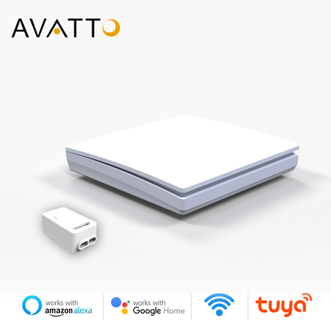 AVATTO Wireless No Battery Switch, Remote Control Wall Light Switch,RF433 Self Powered No Wiring Needed Wall Panel Transmitter. ► Photo 1/6