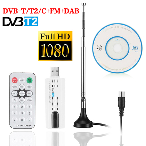 Digital Satellite Dvb T2 Fm Usb Tv Stick Tuner With Antenna Hdtv Remote  Receiver For Dvb-t2/dvb-c/fm/dab Pc Laptop Tv
