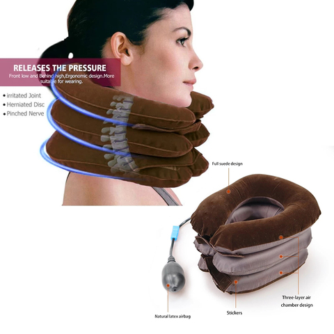 Neck Stretcher Inflatable Air Neck Traction Apparatus Device Soft Neck Cervical Collar Pillow Pain Stress Pain Relief Tractor ► Photo 1/6