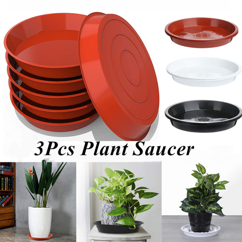 3Pcs Durable Plastic Plant Saucer 4/6/7/8/10 inch Round Drip Plant Trays Flower Pot Indoor Outdoor Home Garden Supplies ► Photo 1/6