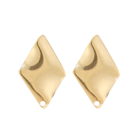 10pcs Gold Geometric Earring Findings Stainless Steel Rhombus Oval Stud Earrings Posts with Loop for DIY Jewelry Making ► Photo 1/6