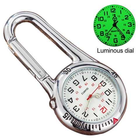 Clip-On Carabiner Pocket Watch Nurse Watch Multi-function Compass Bottle Opener for Doctors Chefs Luminous Outdoor Sport Clock ► Photo 1/6