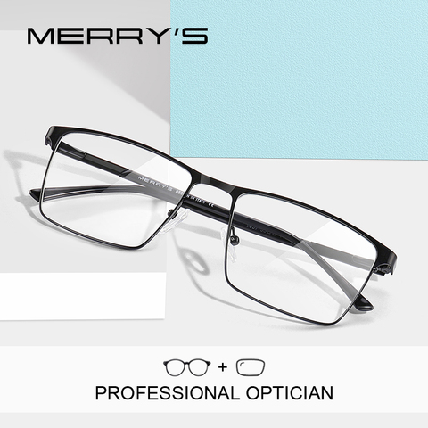 MERRYS DESIGN Men Prescription Glasses Square Myopia Full Frames Eyeglasses Male Business Style Optical Glasses S2057PG ► Photo 1/6