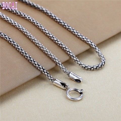 925 sterling silver jewelry Thai silver corn chain vintage man necklace wild silver chain women new fashion silver necklace ► Photo 1/6