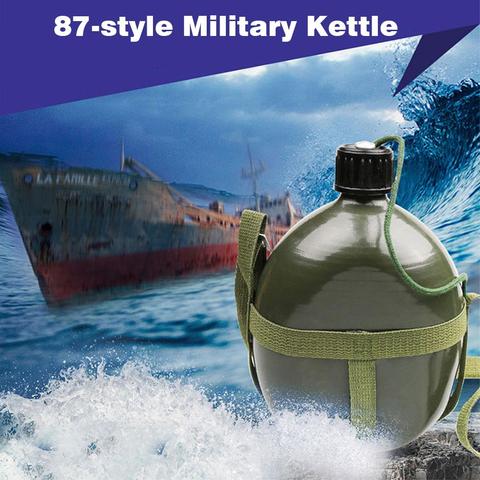 Military Bottle Aluminum Portable Large-capacity Old-fashioned Kettle Survival Army Canteen For Outdoor Camping Travel ► Photo 1/6