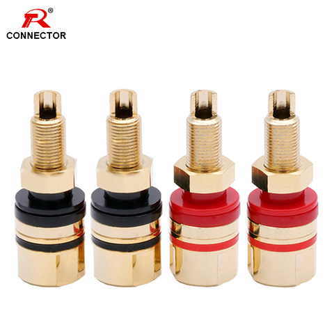 2Pairs Speaker Binding Post Terminal Connector,Gold-Plated brass,for Power Amplifier Chassis Terminal and Speaker Terminal ► Photo 1/6