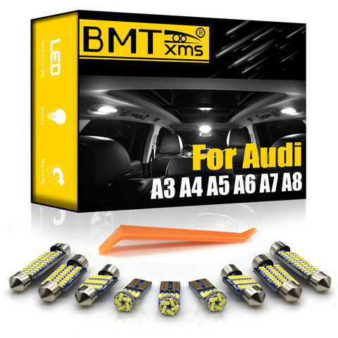 BMTxms For Audi A3 8L 8V 8P A4 B5 B6 B7 B8 A5 A6 C5 C6 C7 A7 A8 D2 D3 Canbus Vehicle LED Interior Map Dome Trunk Light Kit ► Photo 1/6